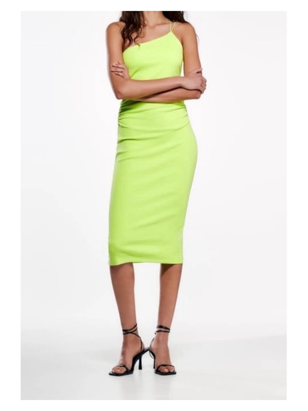 Neon green Zara midi